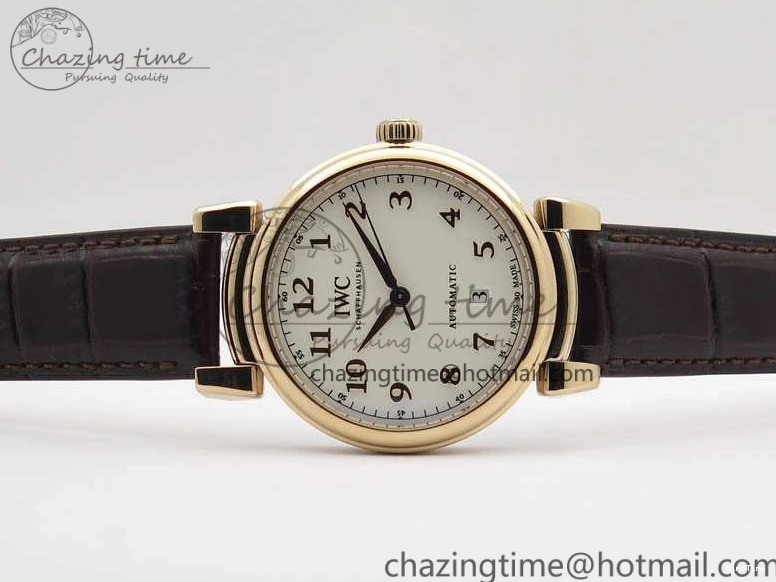 MIROTIME 0112 Da Vinci IW356601 RG TW 1:1 Best Edition White Dial On Brown Leather Strap A DailyWear 7237
